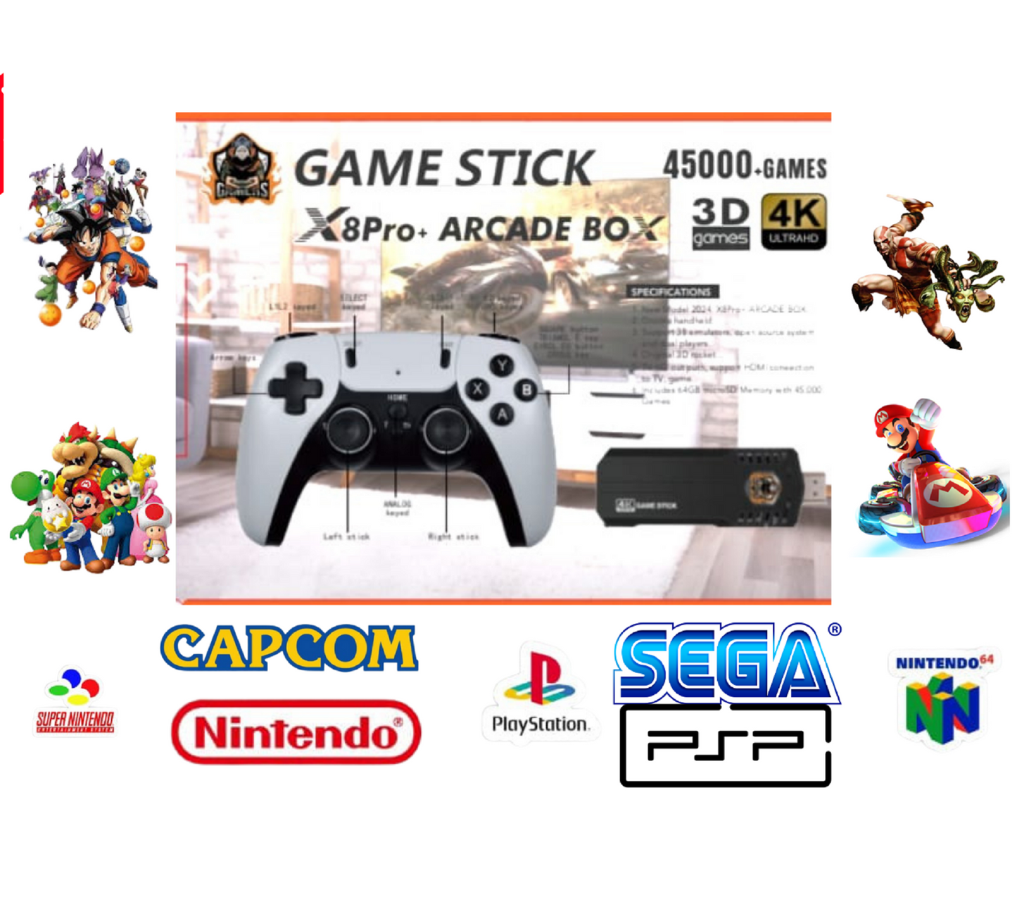 CONSOLA GAME STICK X8PRO ARCADE BOX